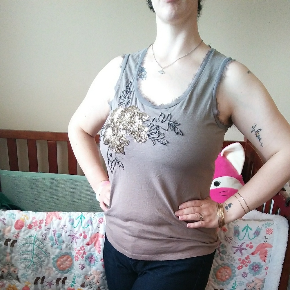 Beaded sleeveless top